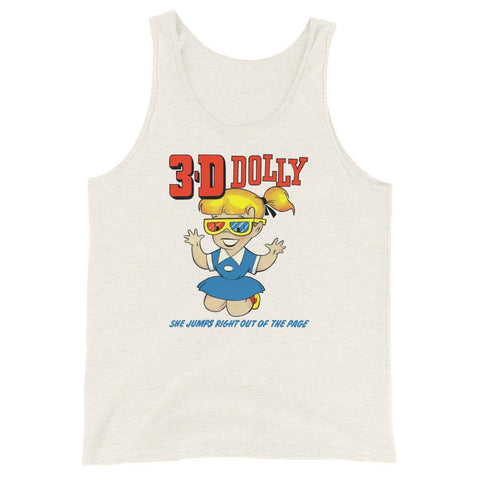 Retro 3D Dolly Unisex Tank Top - Oatmeal Triblend - Pulp & Stitch