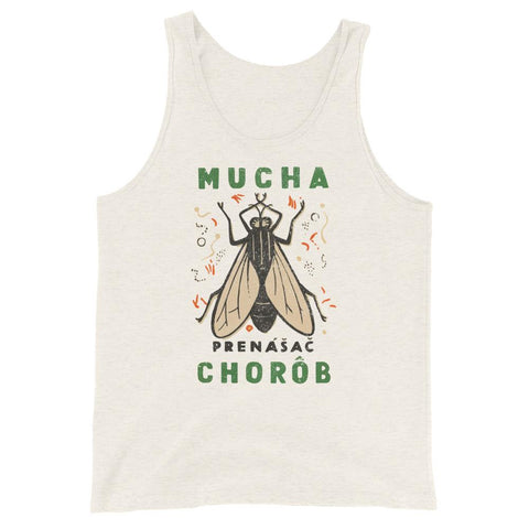 Retro Germ Fly Unisex Tank Top - Oatmeal Triblend - Pulp & Stitch