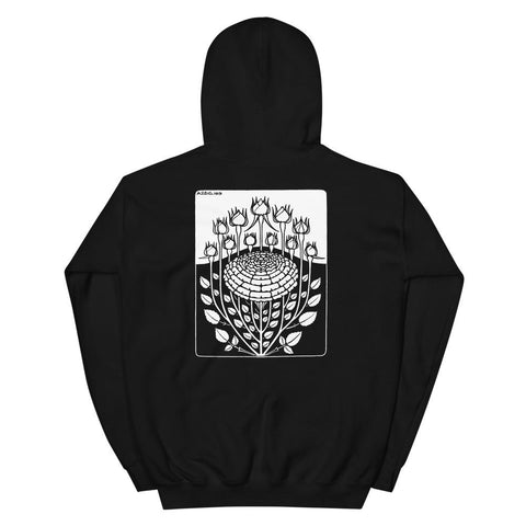 Rose Bush by Julie de Graag Unisex Hoodie - Black - Pulp & Stitch