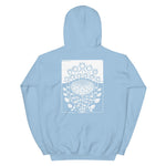 Rose Bush by Julie de Graag Unisex Hoodie - Light Blue - Pulp & Stitch