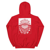 Rose Bush by Julie de Graag Unisex Hoodie - Red - Pulp & Stitch