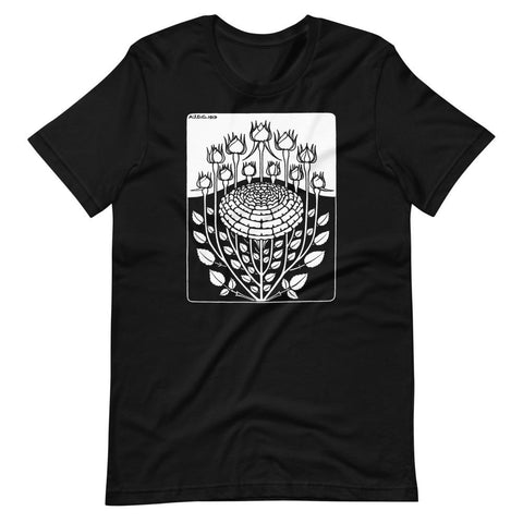 Rose Bush by Julie de Graag Unisex T-Shirt - Black - Pulp & Stitch