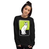 Sitting Cat (1917) by Julie de Graag Unisex Long Sleeve Shirt - S - Pulp & Stitch