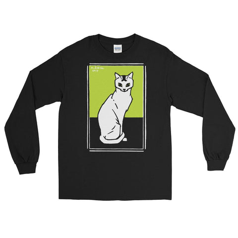 Sitting Cat (1917) by Julie de Graag Unisex Long Sleeve Shirt - S - Pulp & Stitch