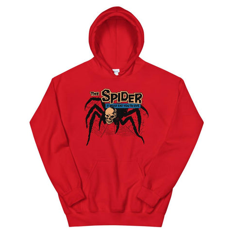 Skull Spider Unisex Hoodie - Red - Pulp & Stitch