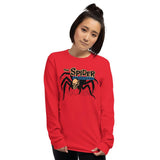 Skull Spider Unisex Long Sleeve Shirt - Red - Pulp & Stitch