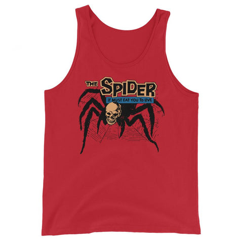 Skull Spider Unisex Tank Top - Red - Pulp & Stitch