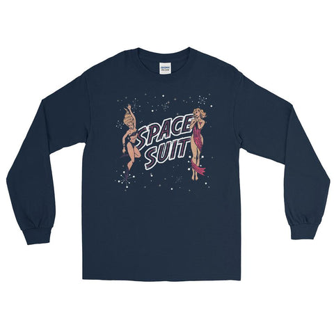 Space Suit Girls Unisex Long Sleeve Shirt - Navy - Pulp & Stitch