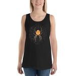 Spider in a Web by Julie de Graag Unisex Tank Top - Black - Pulp & Stitch