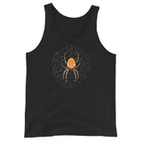 Spider in a Web by Julie de Graag Unisex Tank Top - Black - Pulp & Stitch