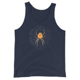 Spider in a Web by Julie de Graag Unisex Tank Top - Navy - Pulp & Stitch