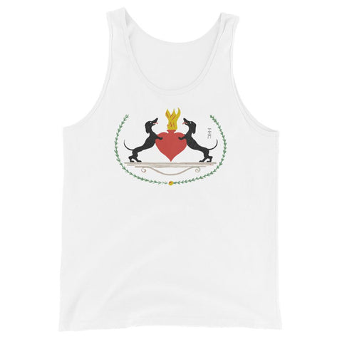 The Two Dachshunds Unisex Tank Top - White - Pulp & Stitch