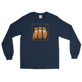 Three Cats by Julie de Graag Unisex Long Sleeve Shirt - Navy - Pulp & Stitch