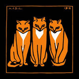 Three Cats by Julie de Graag Unisex T-Shirt - Black - Pulp & Stitch