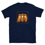 Three Cats by Julie de Graag Unisex T-Shirt - Navy - Pulp & Stitch