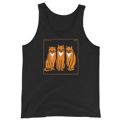 Three Cats by Julie de Graag Unisex Tank Top - Black - Pulp & Stitch