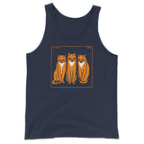 Three Cats by Julie de Graag Unisex Tank Top - Navy - Pulp & Stitch