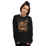 Three Witches Around Cauldron Unisex Long Sleeve Shirt - S - Pulp & Stitch