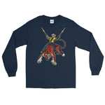 Tiger Cowboy Unisex Long Sleeve Shirt - Navy - Pulp & Stitch