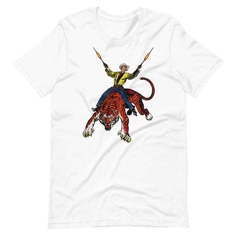 Tiger Cowboy Unisex T-Shirt - White - Pulp & Stitch