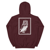 Two Owls by Julie de Graag Unisex Hoodie - Maroon - Pulp & Stitch