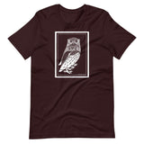 Two Owls by Julie de Graag Unisex T-Shirt - Oxblood Black - Pulp & Stitch