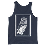 Two Owls by Julie de Graag Unisex Tank Top - Navy - Pulp & Stitch