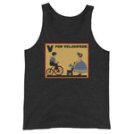 V is for Velocipede Unisex Tank Top - Charcoal-black Triblend - Pulp & Stitch