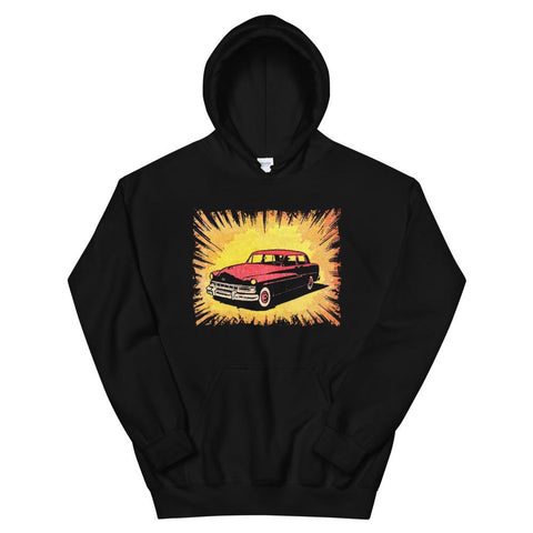 Vintage Comic Car Unisex Hoodie - Black - Pulp & Stitch