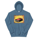 Vintage Comic Car Unisex Hoodie - Indigo Blue - Pulp & Stitch