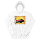 Vintage Comic Car Unisex Hoodie - White - Pulp & Stitch