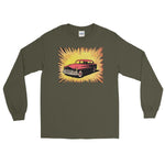 Vintage Comic Car Unisex Long Sleeve Shirt - Military Green - Pulp & Stitch