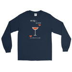 Vintage Japanese Wine Glass Unisex Long Sleeve Shirt - Navy - Pulp & Stitch