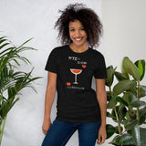 Vintage Japanese Wine Glass Unisex T-Shirt - Black Heather - Pulp & Stitch