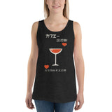 Vintage Japanese Wine Glass Unisex Tank Top - Charcoal-black Triblend - Pulp & Stitch