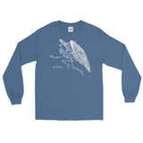 Winged Skeleton Unisex Long Sleeve Shirt - Indigo Blue - Pulp & Stitch