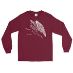 Winged Skeleton Unisex Long Sleeve Shirt - Maroon - Pulp & Stitch