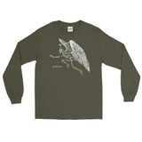 Winged Skeleton Unisex Long Sleeve Shirt - Military Green - Pulp & Stitch