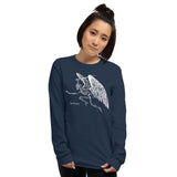 Winged Skeleton Unisex Long Sleeve Shirt - Navy - Pulp & Stitch