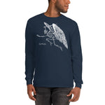 Winged Skeleton Unisex Long Sleeve Shirt - Navy - Pulp & Stitch