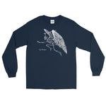 Winged Skeleton Unisex Long Sleeve Shirt - Navy - Pulp & Stitch